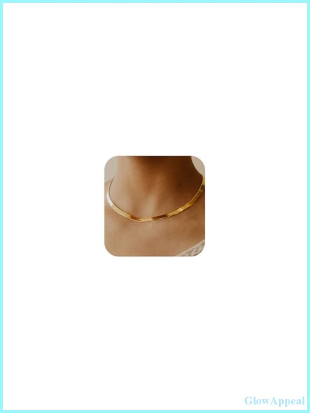 14K Gold Plated Herringbone Necklace 5mm Snake Chain Dainty Choker